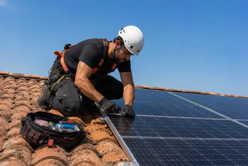 Maintenance et monitoring de panneaux solaires à Roubia